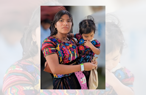 photo of latin american mother with child
