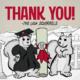 A graphic showing cartoon squirrels saying thank you.