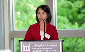 Jia Liu speaks to Coca-Cola First Generation Scholars