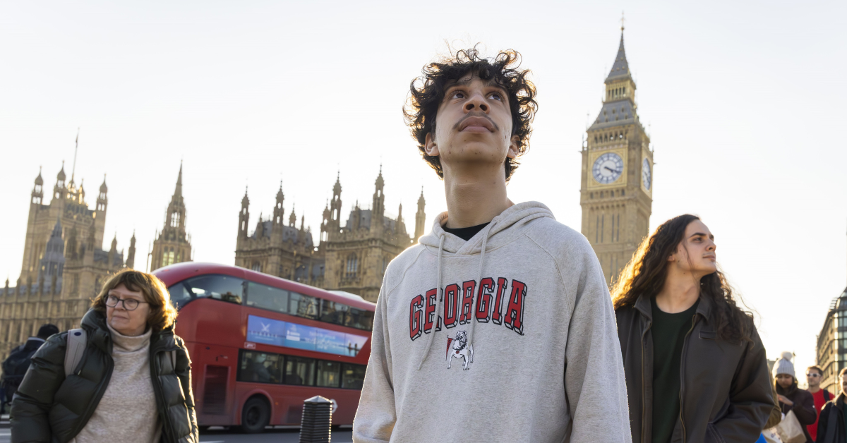 photo of student in England