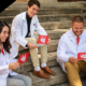 Graphic of vet med students on steps