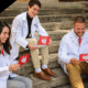 vet med students looking at notes