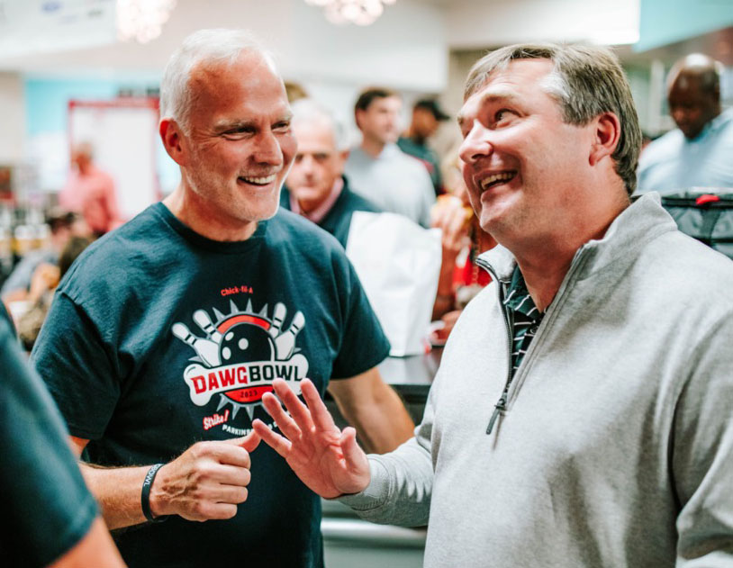 Photo of Coach Mark Richt with Kirby Smart