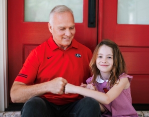 Coach Mark Richt with granddaughter