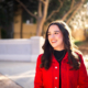 Hailey Covarrubias, recipient of a UGA need-based scholarship, on campus