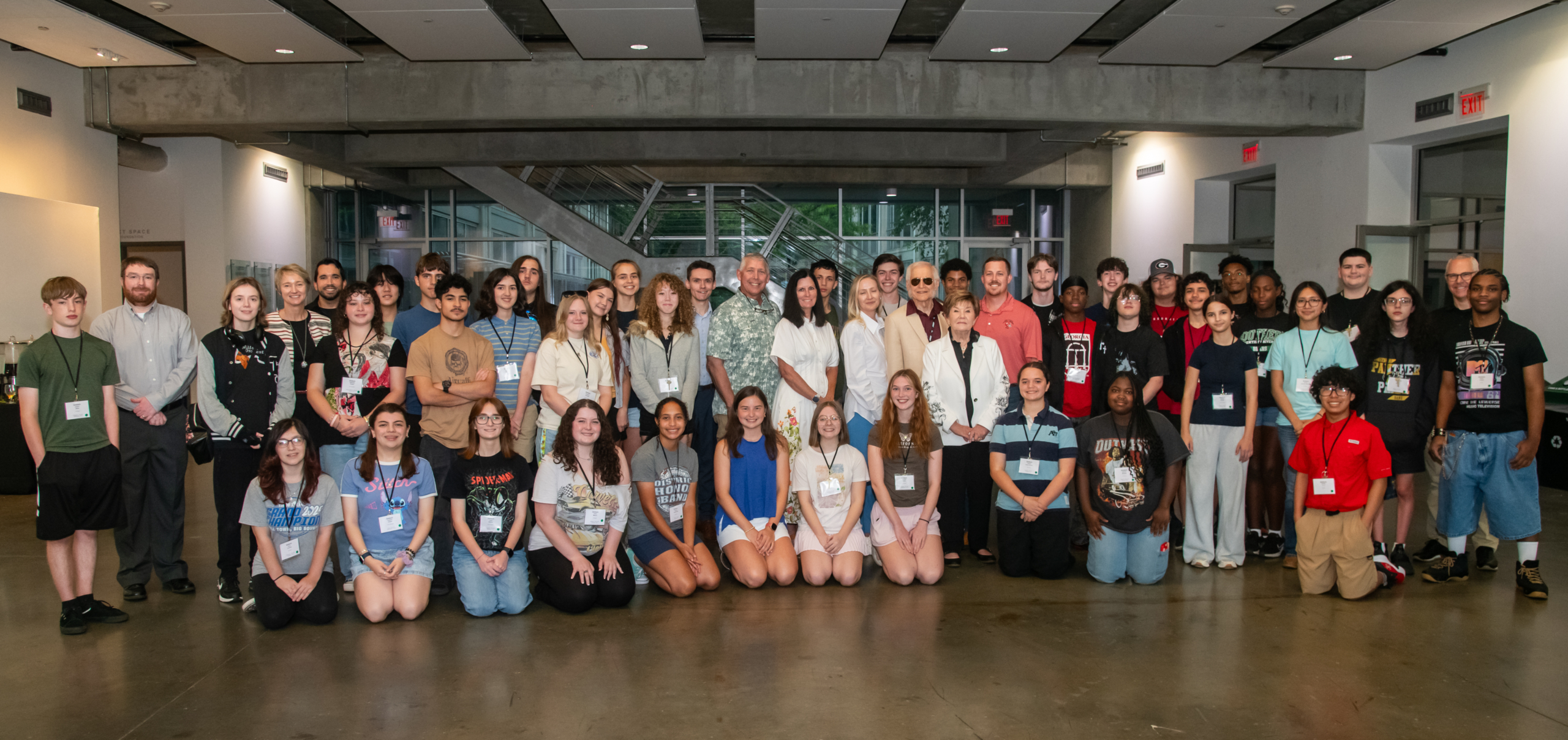 The 2026 cohort of Gretsch Musician Leadership Academy scholars pictured with the Grestch family and faculty from UGA's Hugh Hodgson School of Music. 