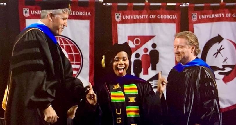 Dr. Gadson receiving her Ph.D.