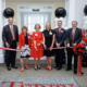Terry College Dean Ben Ayers, Terry Family Foundation President Betsy Cox, Terry Family Foundation Trustee Kathleen Cold, Executive Vice President Kathleen Shaw, RMI Program Director Jim Carson and UGA President Jere Morehead cut the ribbon dedicating the C. Herman Terry Risk Management and Insurance Program.