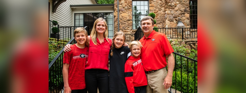 Mary Beth and Kirby Smart with their children (left to right) Weston, Julia and Andrew in May 2020