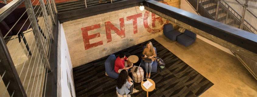 Students in Studio 225 Multi-Level Common Space (taken in 2019)