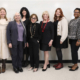 During a trip to Athens in March, Anne Barge Clegg (center) meets with (L to R) Lily Wilkerson, UGA alumna; Anisa M. Zvonkovic, dean of the College of Family and Consumer Sciences (FACS); Monica Sklar, FACS associate professor and Historic Clothing and Textiles Collection curator; Stella Williams Bailey, longtime friend of Clegg and UGA alumna; Jenna Richards, FACS student; and Noel Corbin, FACS graduate student.