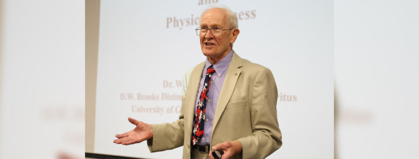 Bill Flatt delivers a lecture in 2014 at the University of Georgia.
