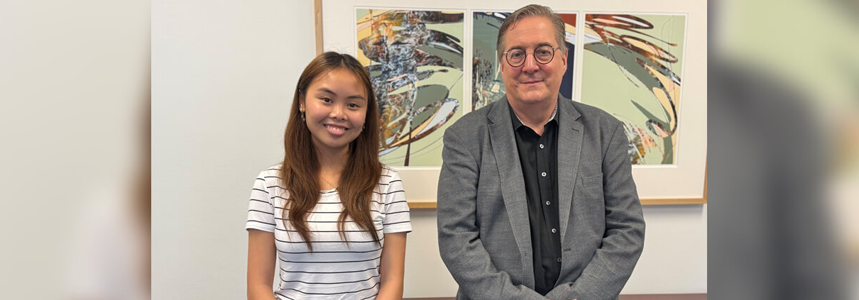 School of Computing student, Hannah Le, with Greg Lavender