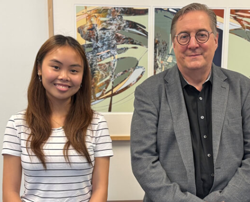 School of Computing student, Hannah Le, with Greg Lavender