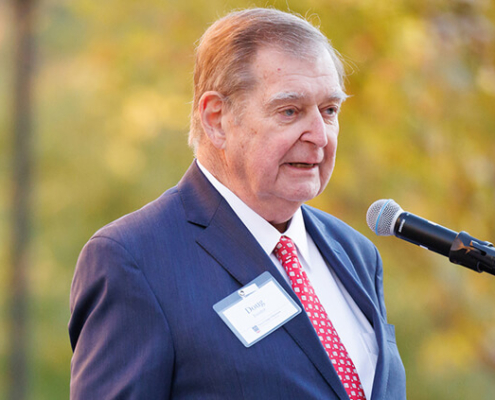 Doug Ivester speaks at the dedication of the Ivester Institute.