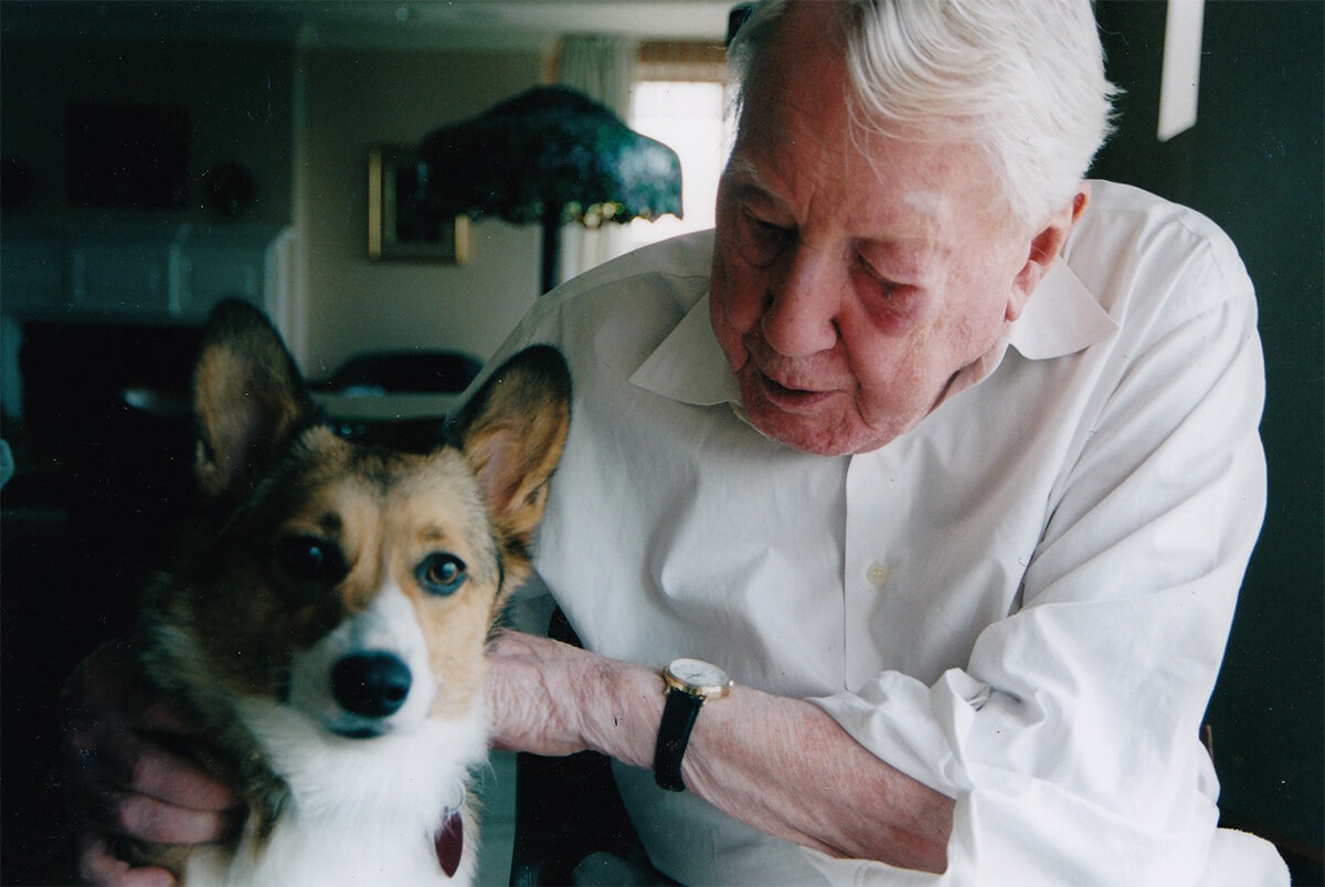 The late Frank Stanton with his beloved corgi, Annie. (Submitted photo)