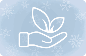 icon of hand with leaf