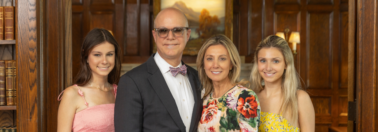UGA parents Stephen and Evis pictured with their daughters, Eve and Erin to show their welcoming nature.