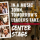 A decorative image with the title, "In a music town, tomorrow's leaders take center stage," with inset photos of Fred and Dinah Gretsch alongside vintage Gretsch guitars.