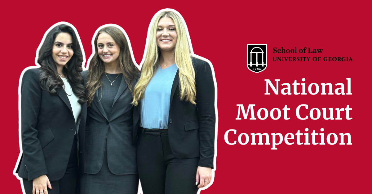 graphic of moot court competition participants from UGA