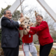 President Morehead, Hairy Dawg, and Dean Nuss ring the Chapel Bell.