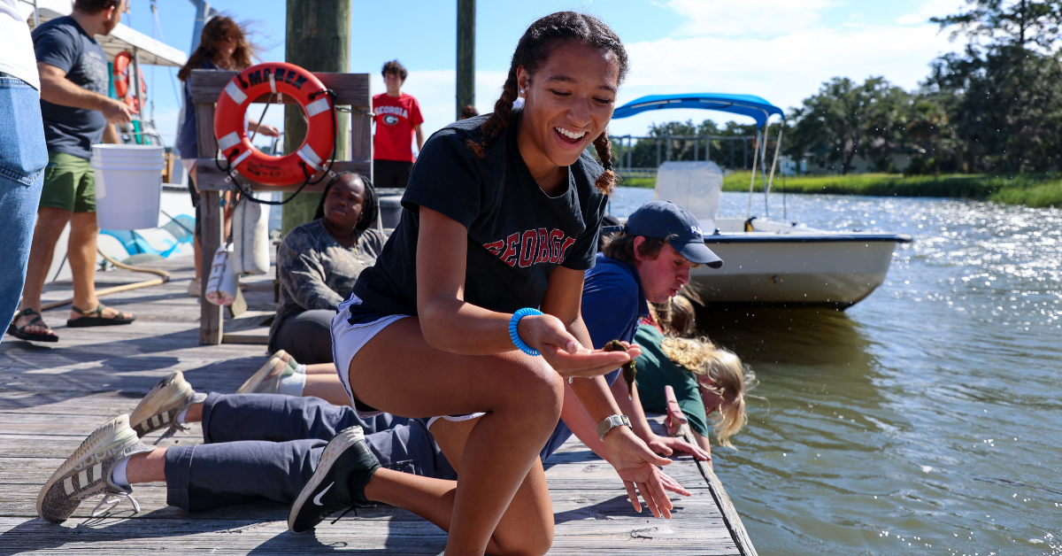 photo of student on the coast