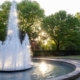 Herty Foundation pictured with sunlight filtered through green trees.