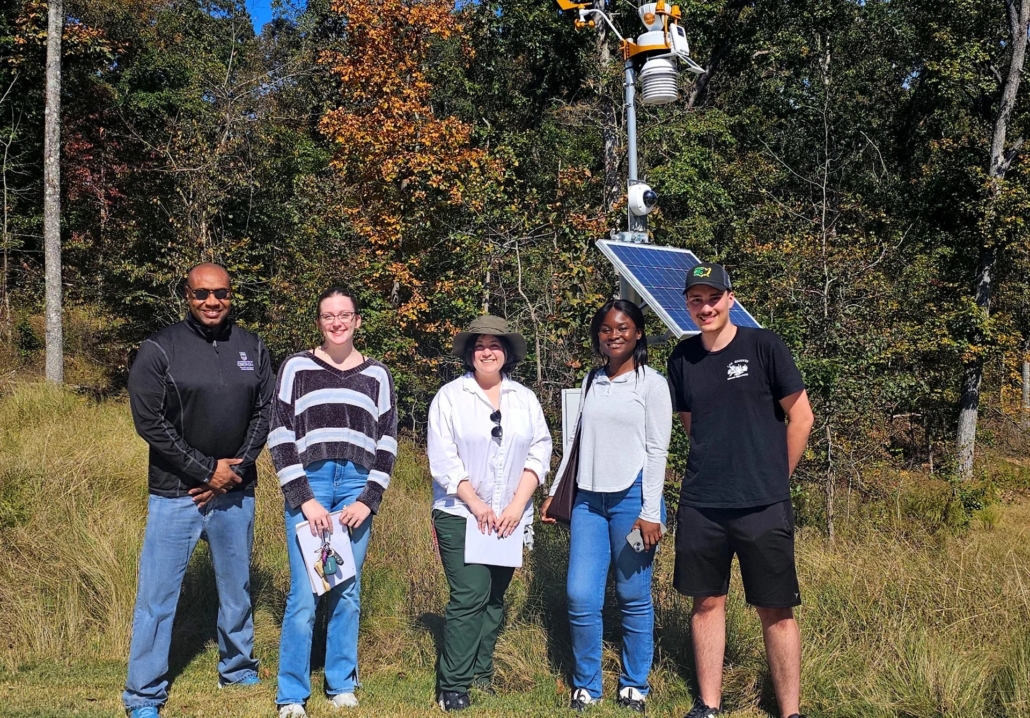 image: Members of UGA’s WeatherRisk Vertically Integrated Projects for Research team visit Rowen to assess operations guidelines for the HALOS project. (Submitted photo)